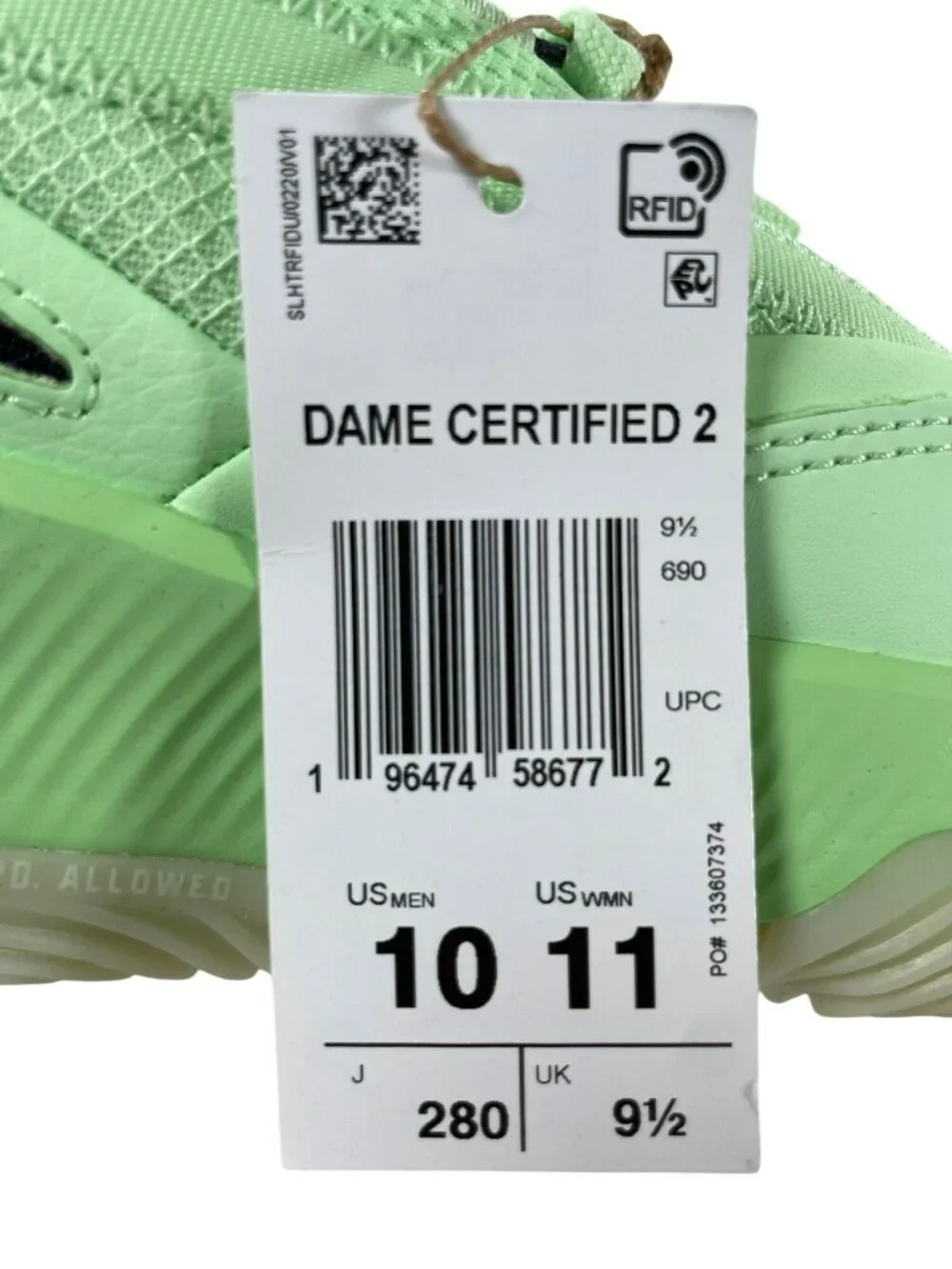 Adidas Dame Certified 2 Basketball Shoes Green Athletic Sporty Men’s Size 10 NEW